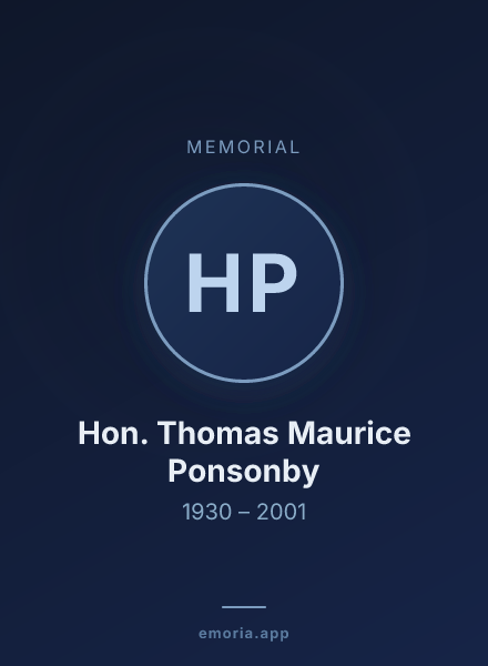 Memorial portrait of Hon. Thomas Maurice Ponsonby
