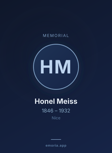 Memorial portrait of Honel Meiss