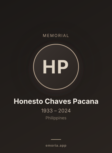 Memorial portrait of Honesto Chaves Pacana