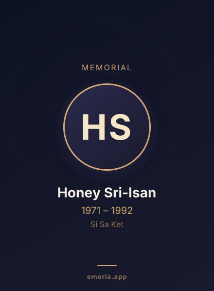 Memorial portrait of Honey Sri-Isan