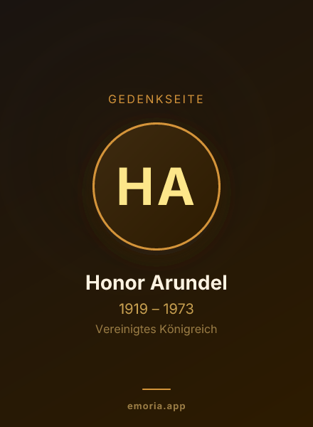 Gedenkportrait von Honor Arundel