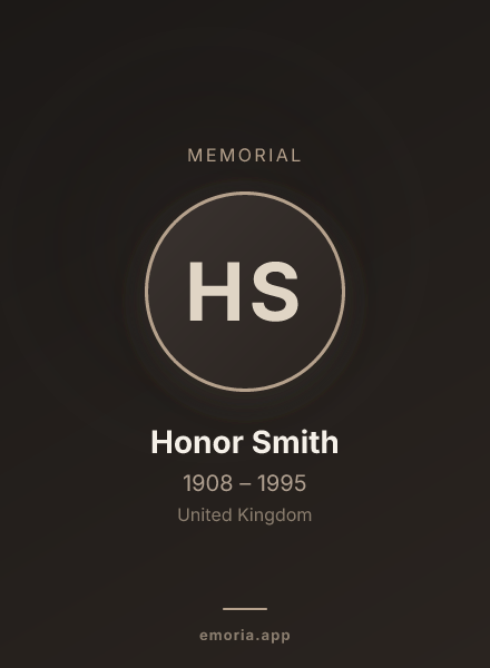 Memorial portrait of Honor Smith