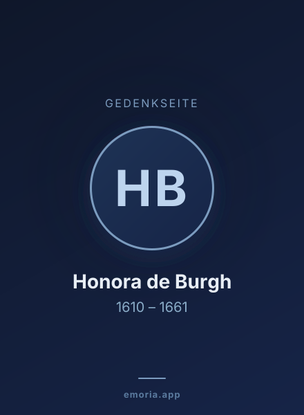 Gedenkportrait von Honora de Burgh