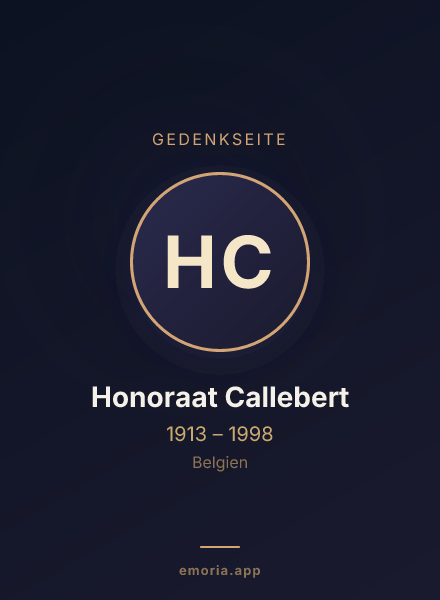 Gedenkportrait von Honoraat Callebert