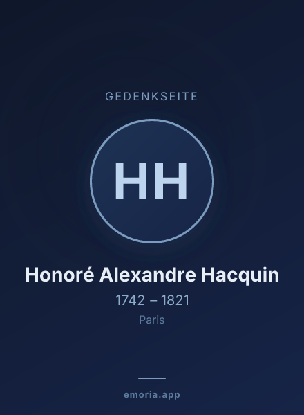 Gedenkportrait von Honoré Alexandre Hacquin