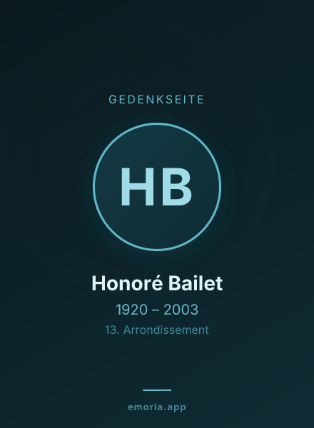 Gedenkportrait von Honoré Bailet