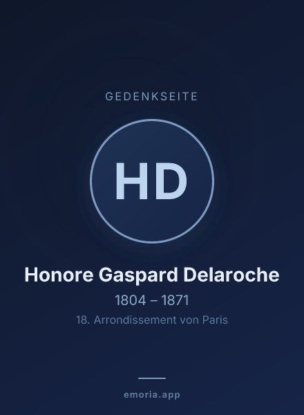 Gedenkportrait von Honore Gaspard Delaroche