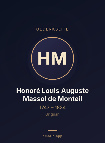 Gedenkportrait von Honoré Louis Auguste Massol de Monteil