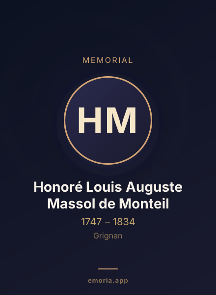 Memorial portrait of Honoré Louis Auguste Massol de Monteil