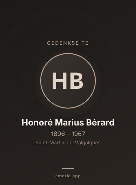 Gedenkportrait von Honoré Marius Bérard