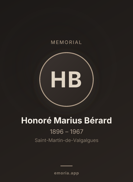 Memorial portrait of Honoré Marius Bérard