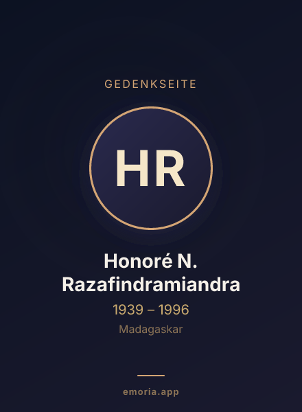 Gedenkportrait von Honoré N. Razafindramiandra