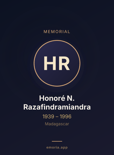 Memorial portrait of Honoré N. Razafindramiandra