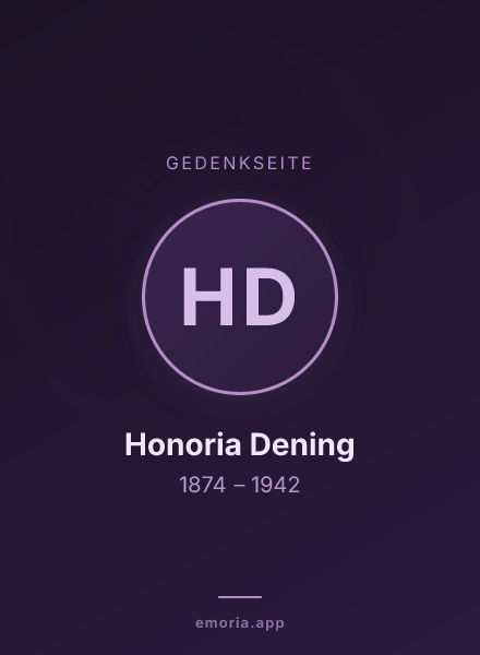 Gedenkportrait von Honoria Dening