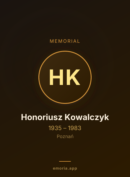 Memorial portrait of Honoriusz Kowalczyk