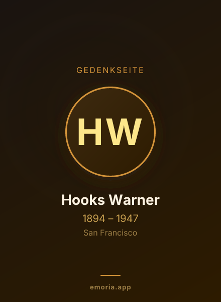 Gedenkportrait von Hooks Warner