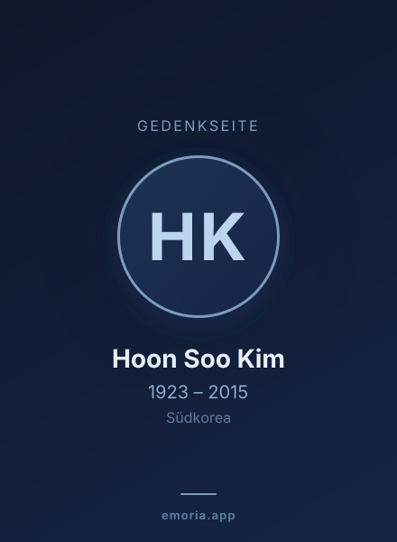 Gedenkportrait von Hoon Soo Kim