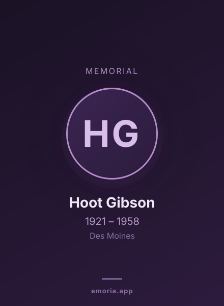 Memorial portrait of Hoot Gibson