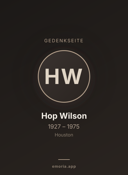 Gedenkportrait von Hop Wilson