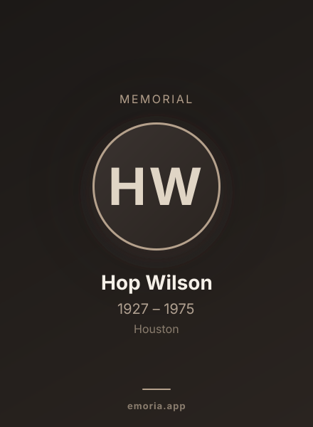 Memorial portrait of Hop Wilson