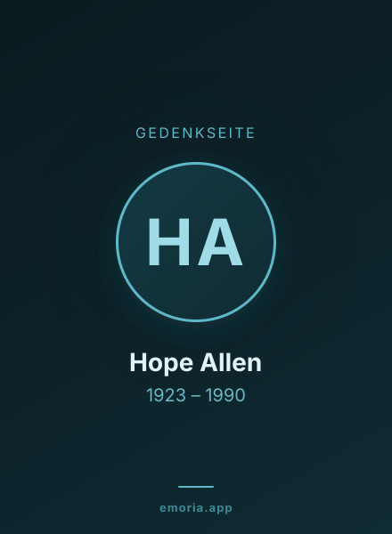 Gedenkportrait von Hope Allen
