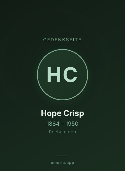 Gedenkportrait von Hope Crisp