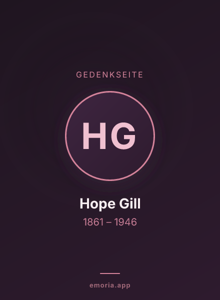 Gedenkportrait von Hope Gill