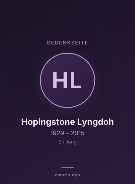Gedenkportrait von Hopingstone Lyngdoh