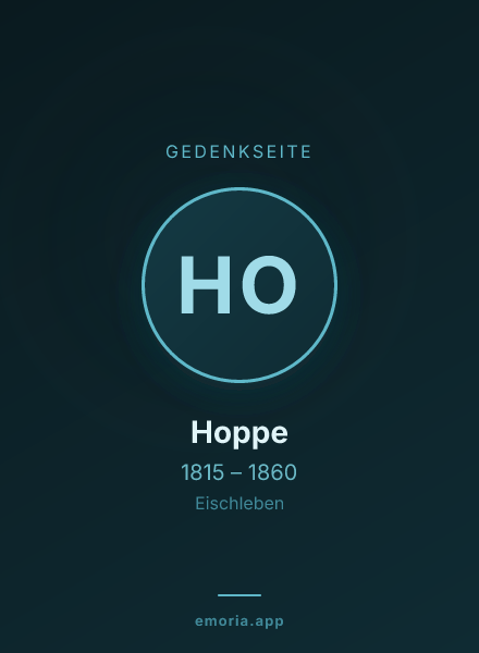 Gedenkportrait von Hoppe