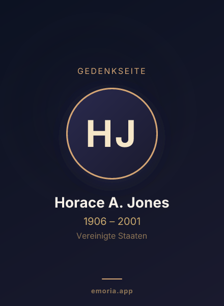 Gedenkportrait von Horace A. Jones