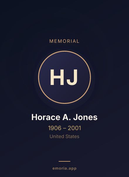 Memorial portrait of Horace A. Jones