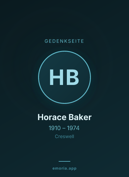 Gedenkportrait von Horace Baker