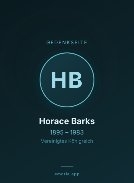 Gedenkportrait von Horace Barks