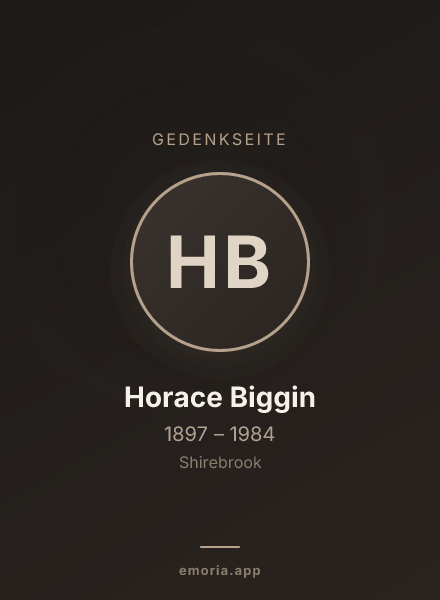 Gedenkportrait von Horace Biggin