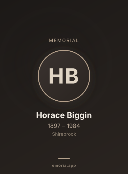 Memorial portrait of Horace Biggin
