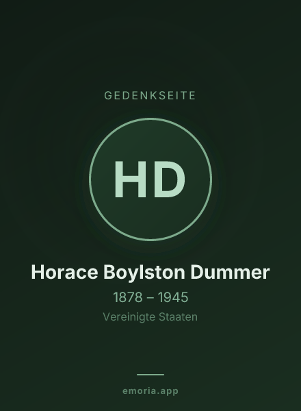 Gedenkportrait von Horace Boylston Dummer