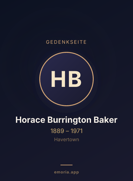 Gedenkportrait von Horace Burrington Baker