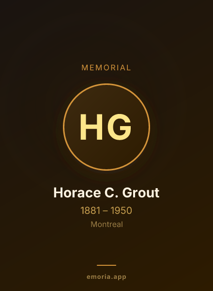Memorial portrait of Horace C. Grout