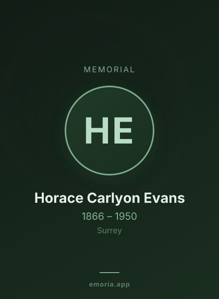 Memorial portrait of Horace Carlyon Evans
