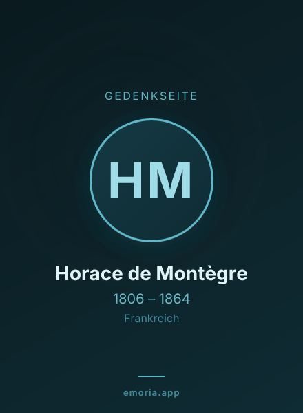 Gedenkportrait von Horace de Montègre