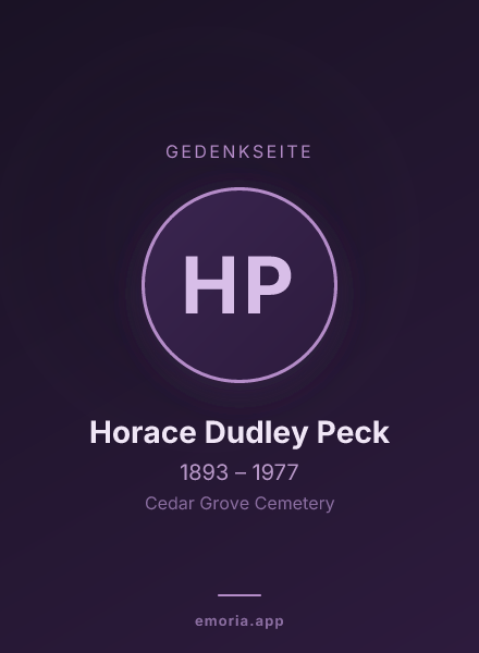 Gedenkportrait von Horace Dudley Peck