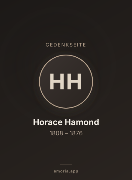 Gedenkportrait von Horace Hamond