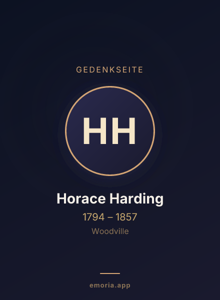 Gedenkportrait von Horace Harding