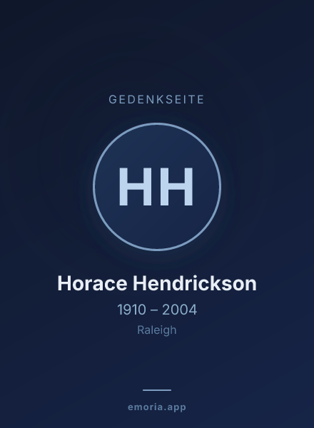 Gedenkportrait von Horace Hendrickson