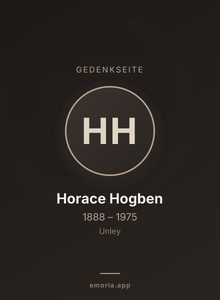 Gedenkportrait von Horace Hogben