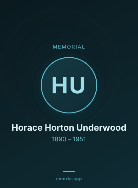 Memorial portrait of Horace Horton Underwood