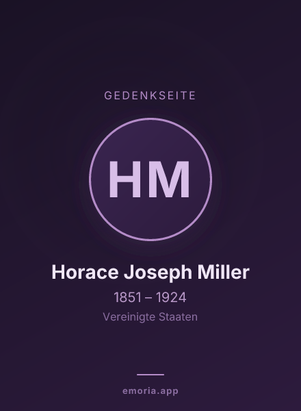 Gedenkportrait von Horace Joseph Miller
