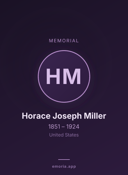 Memorial portrait of Horace Joseph Miller