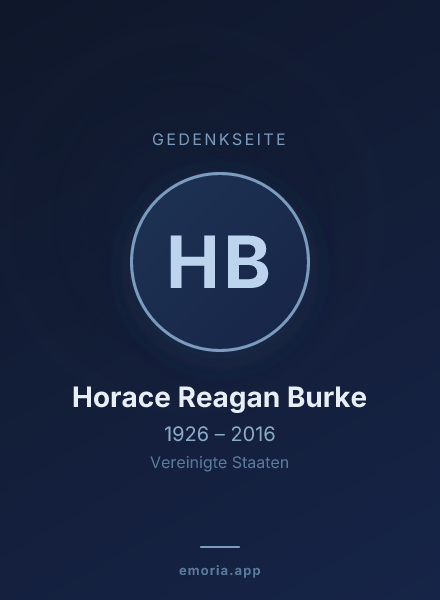 Gedenkportrait von Horace Reagan Burke