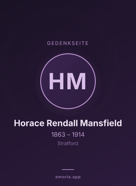 Gedenkportrait von Horace Rendall Mansfield